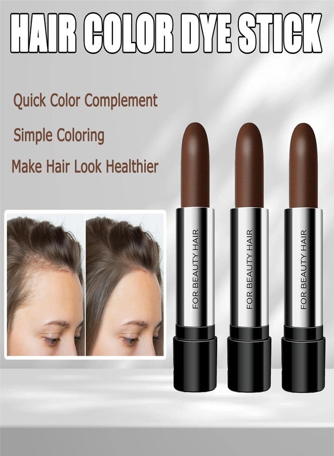 Suaxova 4PCS Dark Brown Hair Color Stick,Hair Color Touch-Up Stick Hair Dye Pen,4PCS Dark Brown Hair Color Stick,Compact and convenient,Long Lasting Fast Staining Cover Gray Hair,Physical covering - Image 2